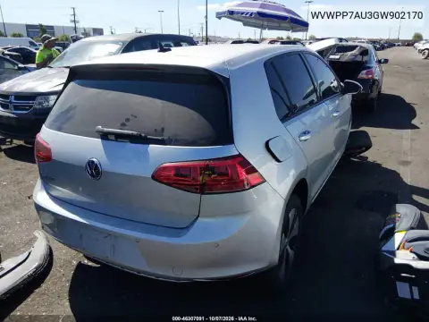 2016 Volkswagen E-Golf Sel Premium VIN WVWPP7AU3GW902170 фото 4