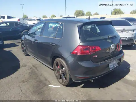 3VW447AU4HM027188 — 2017 Volkswagen Golf GTI, фото 4 с аукциона IAAI, Передняя часть
