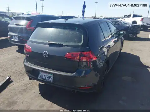 3VW447AU4HM027188 — 2017 Volkswagen Golf GTI, фото 5 с аукциона IAAI, Передняя часть