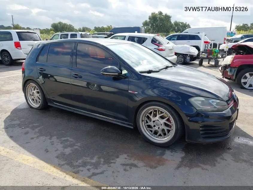 3VW5T7AU8HM015326 — 2017 Volkswagen Golf GTI, фото 2 с аукциона IAAI, Боковая часть