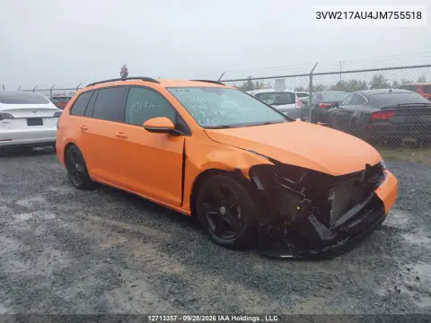 2018 Volkswagen Golf Sportwagen 1.8 Tsi Comfortline/1.8 Tsi Trendline VIN 3VW217AU4JM755518 фото 2