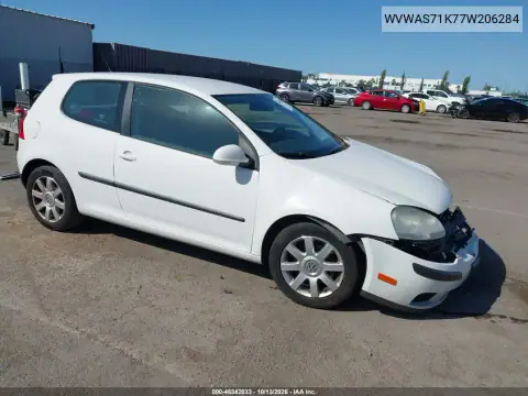 WVWAS71K77W206284 — 2007 Volkswagen GOLF, Передняя часть, фото до ремонта
