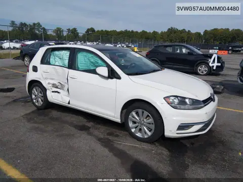 3VWG57AU0MM004480 — 2021 Volkswagen GOLF, Правая сторона, фото до ремонта