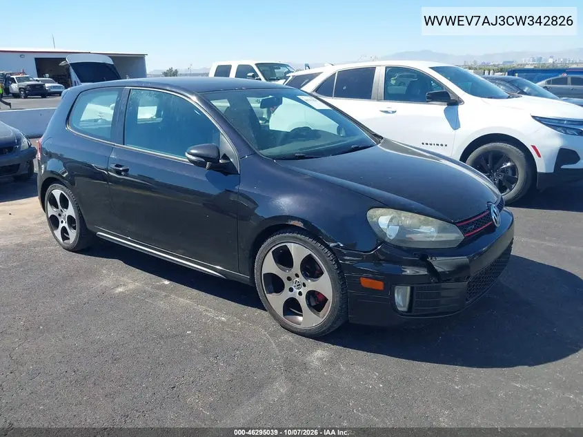 2012 Volkswagen Gti 2-Door VIN WVWEV7AJ3CW342826 фото 2