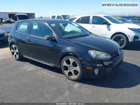 2012 Volkswagen Gti 2-Door VIN WVWEV7AJ3CW342826 фото 2