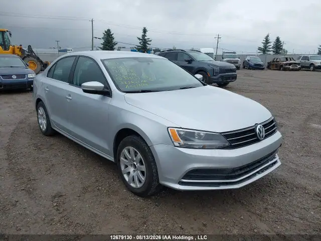 3VW2K7AJ8FM334153 — 2015 Volkswagen Jetta S, Передняя часть (Front), фото до ремонта