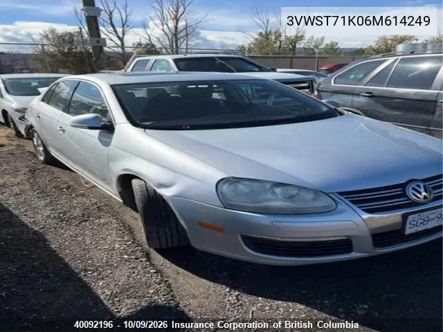 2006 Volkswagen Jetta VIN 3VWST71K06M614249 фото 1