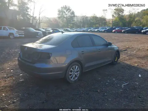 2011 Volkswagen Jetta 2.5L Se VIN 3VWDZ7AJ4BM028260 фото 5