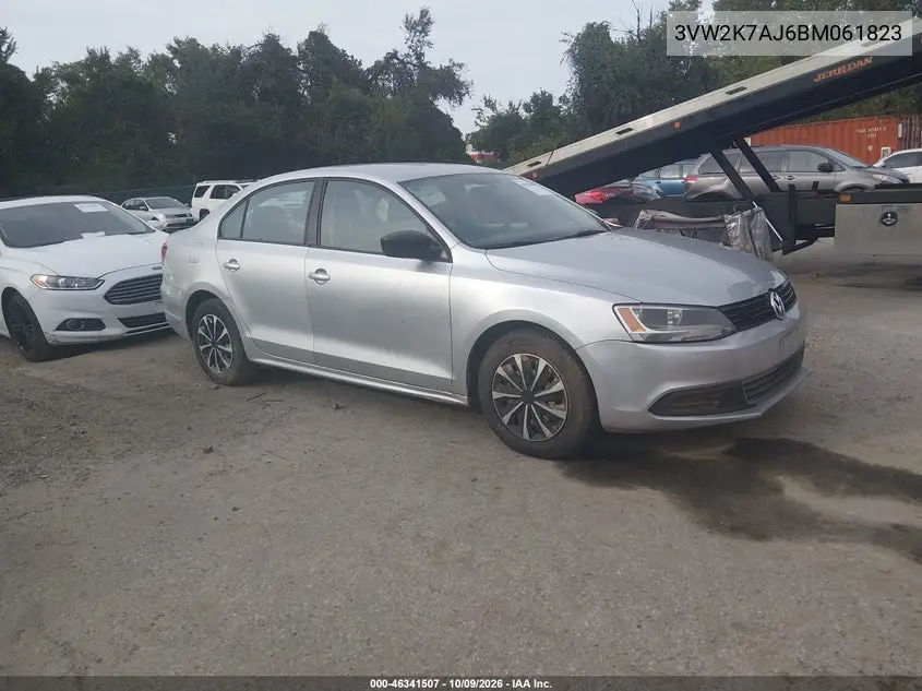 2011 Volkswagen Jetta 2.0L S VIN 3VW2K7AJ6BM061823 фото 1