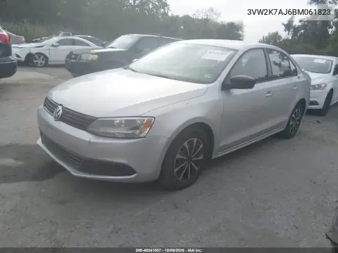 2011 Volkswagen Jetta 2.0L S VIN 3VW2K7AJ6BM061823 фото 2