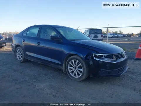 3VW1K7AJ3CM310155 — 2012 Volkswagen Jetta, Передняя часть, фото до ремонта