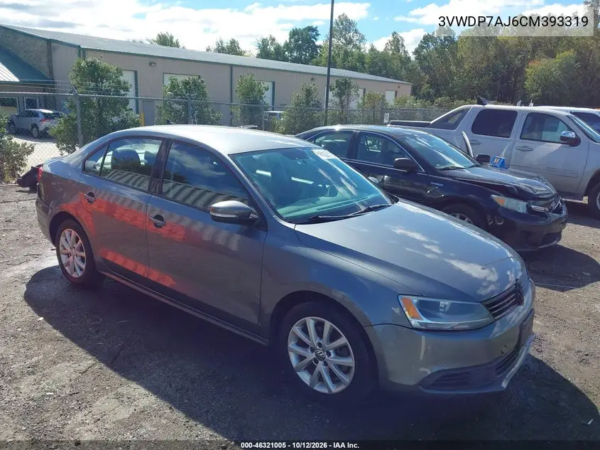 2012 Volkswagen Jetta 2.5L Se VIN 3VWDP7AJ6CM393319 фото 2
