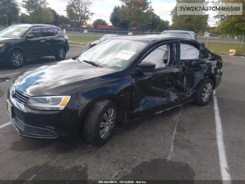 2012 Volkswagen Jetta 2.0L S VIN 3VW2K7AJ7CM466588 фото 2