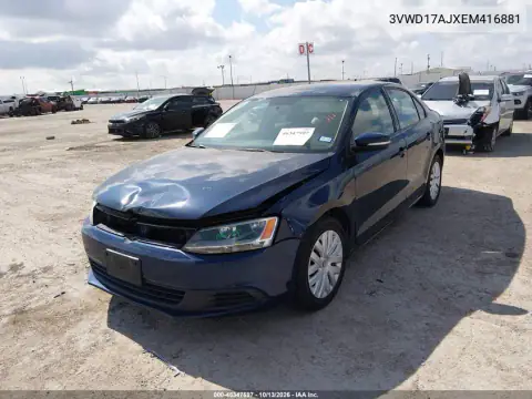 3VWD17AJXEM416881 — 2014 Volkswagen Jetta, фото 3 с аукциона IAAI, Передняя часть