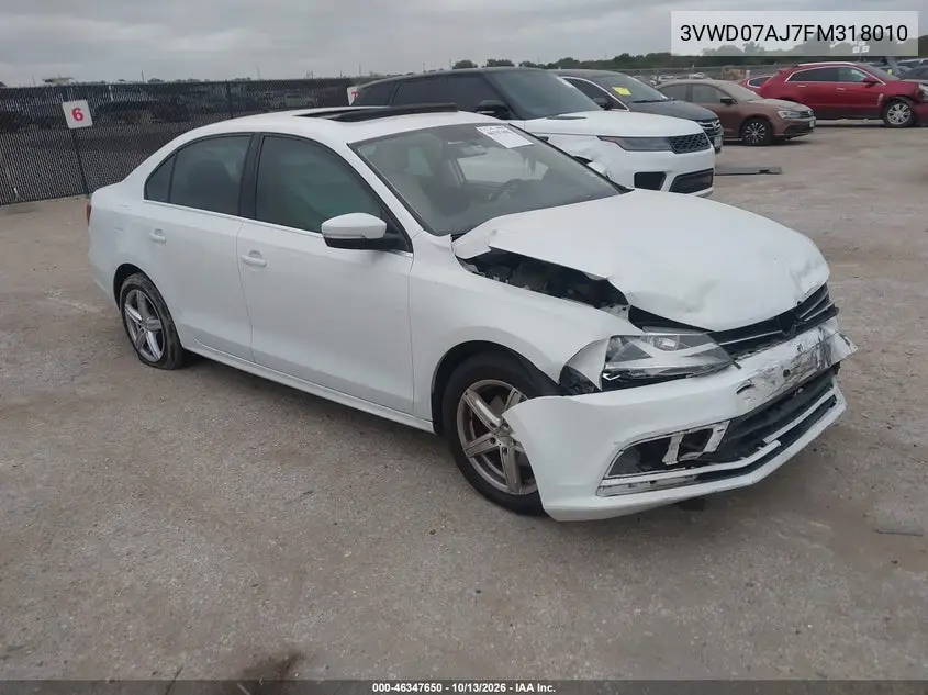 3VWD07AJ7FM318010 Volkswagen Jetta 2015 — повреждение Задняя часть, фото до ремонта