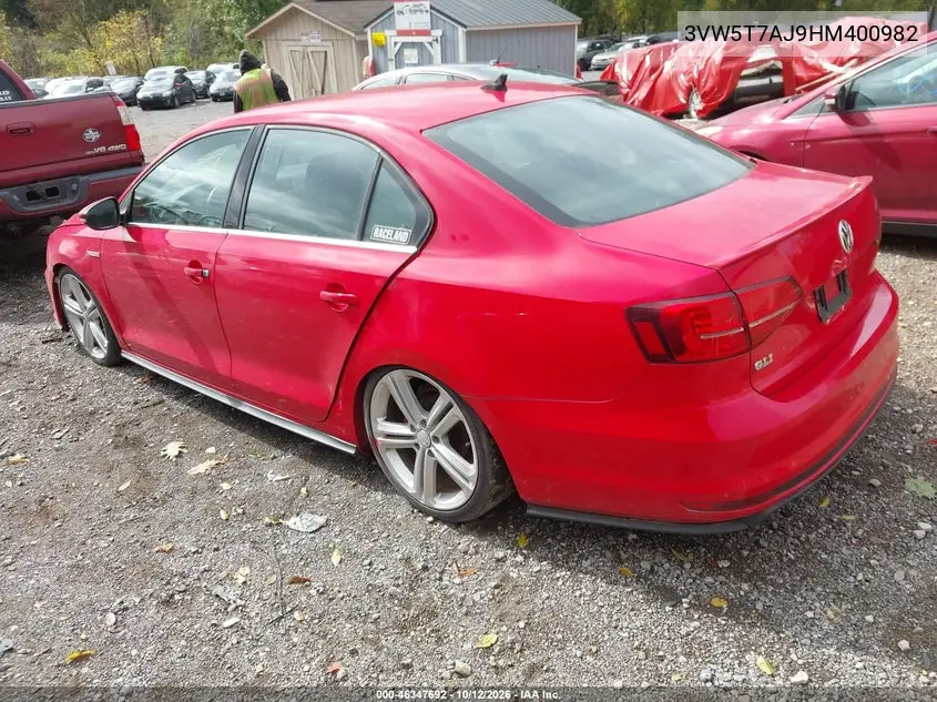 2017 Volkswagen Jetta Gli VIN 3VW5T7AJ9HM400982 фото 4