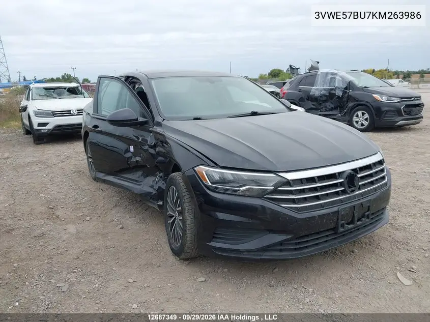 2019 Volkswagen Jetta Sel VIN 3VWE57BU7KM263986 фото 2