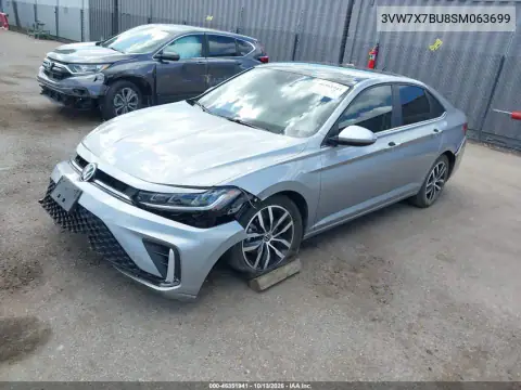 3VW7X7BU8SM063699 — 2025 Volkswagen Jetta, фото 3 с аукциона IAAI, Передняя часть