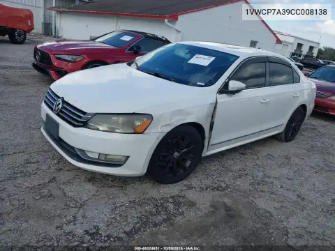 2012 Volkswagen Passat Sel Premium Pzev VIN 1VWCP7A39CC008138 фото 3
