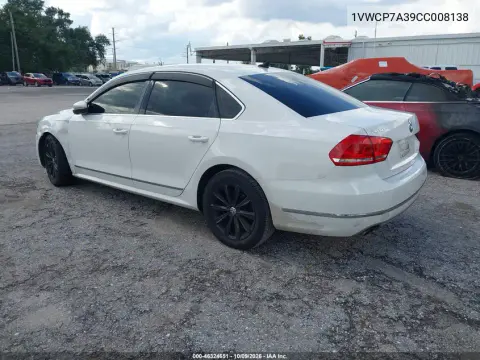 2012 Volkswagen Passat Sel Premium Pzev VIN 1VWCP7A39CC008138 фото 4