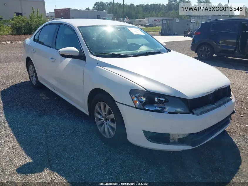 1VWAP7A3XCC013548 — 2012 Volkswagen Passat, фото 2 с аукциона IAAI, Не указано