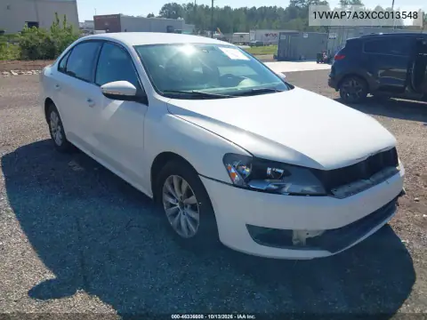 1VWAP7A3XCC013548 — 2012 Volkswagen Passat, Неизвестные повреждения, фото до ремонта