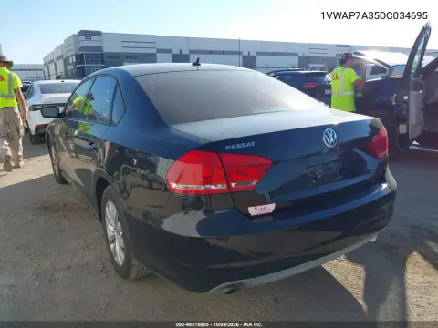 2013 Volkswagen Passat 2.5L S VIN 1VWAP7A35DC034695 фото 4