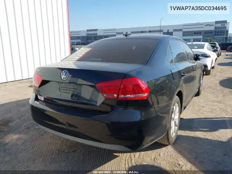 2013 Volkswagen Passat 2.5L S VIN 1VWAP7A35DC034695 фото 5