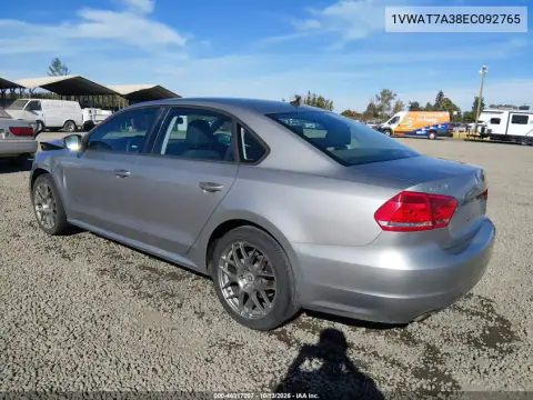 1VWAT7A38EC092765 — 2014 Volkswagen Passat, фото 4 с аукциона IAAI, Передняя часть