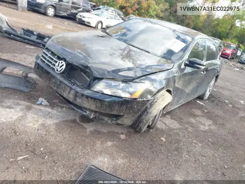 2014 Volkswagen Passat 2.0L Tdi Se VIN 1VWBN7A31EC022975 фото 2