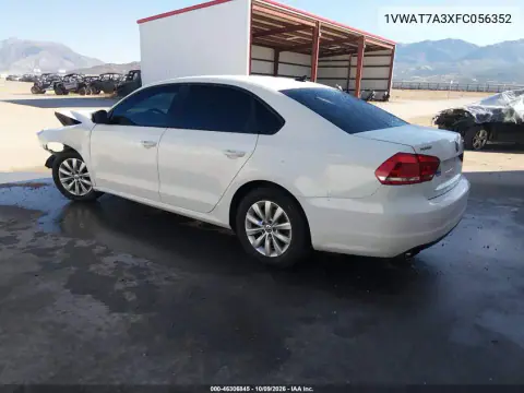 2015 Volkswagen Passat 1.8T Wolfsburg Edition VIN 1VWAT7A3XFC056352 фото 3