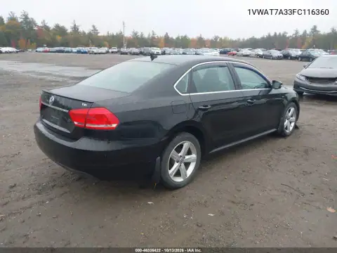 1VWAT7A33FC116360 — 2015 Volkswagen Passat, фото 5 с аукциона IAAI, Передний левый