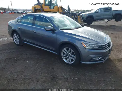 1VWCT7A3XGC065868 — 2016 Volkswagen Passat, Естественный износ, фото до ремонта