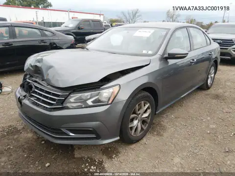 1VWAA7A33JC001918 — 2018 Volkswagen Passat, фото 2 с аукциона IAAI, Передняя часть