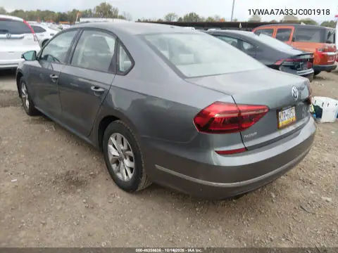 1VWAA7A33JC001918 — 2018 Volkswagen Passat, фото 3 с аукциона IAAI, Передняя часть