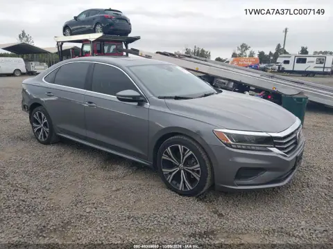 1VWCA7A37LC007149 — 2020 Volkswagen Passat, Сзади, фото до ремонта