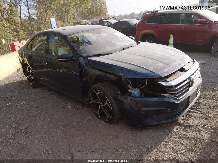 2020 Volkswagen Passat 2.0T R-Line VIN 1VWMA7A31LC019981 фото 2