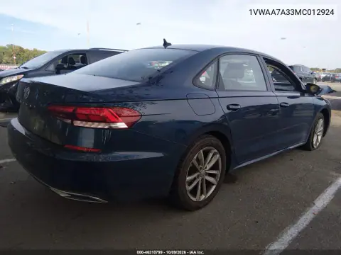 2021 Volkswagen Passat 2.0T S VIN 1VWAA7A33MC012924 фото 5