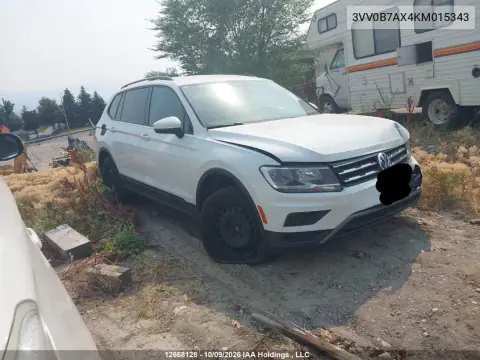 3VV0B7AX4KM015343 — 2019 Volkswagen Tiguan, Передняя часть, фото до ремонта