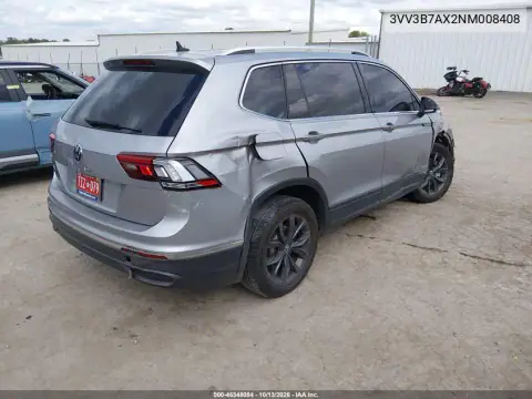 3VV3B7AX2NM008408 — 2022 Volkswagen Tiguan, Повреждения со всех сторон, фото до ремонта