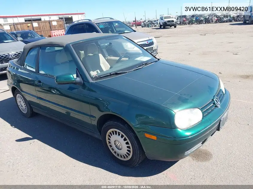 1999 Volkswagen Cabrio Gl VIN 3VWCB61EXXM809420 фото 2