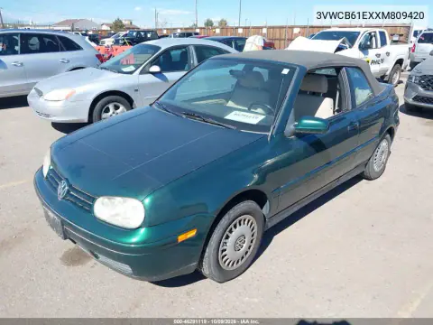 1999 Volkswagen Cabrio Gl VIN 3VWCB61EXXM809420 фото 3