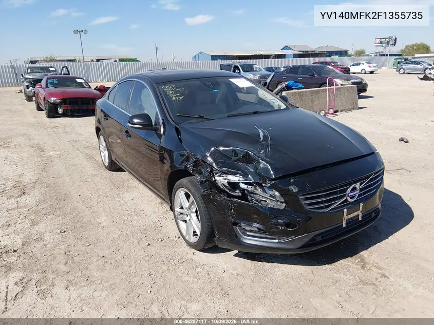 2015 Volvo S60 T5 Premier VIN YV140MFK2F1355735 фото 1