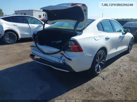 2024 Volvo S60 B5 Core Dark Theme VIN 7JRL12FK5RG296248 фото 4