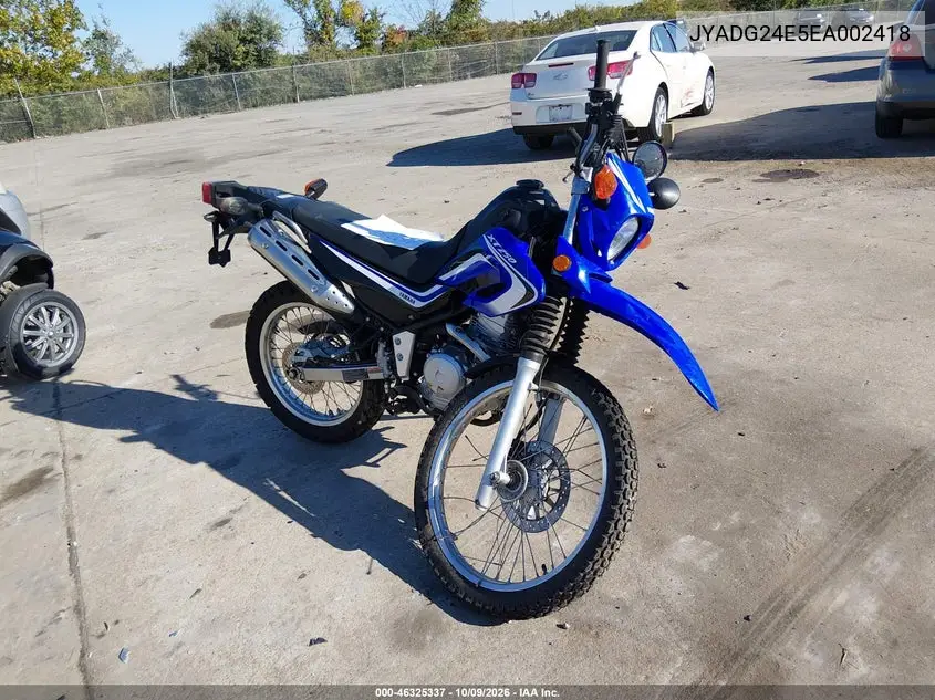 2014 Yamaha Xt250 VIN JYADG24E5EA002418 фото 1